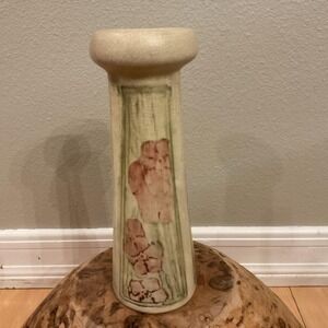 Weller Purple Flowers 3 Panel 9" Vase 1920's Stamped